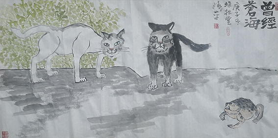 牟晓平作品1《曾经沧海》 规格：68X136cm 创作时间：庚子（2020年）